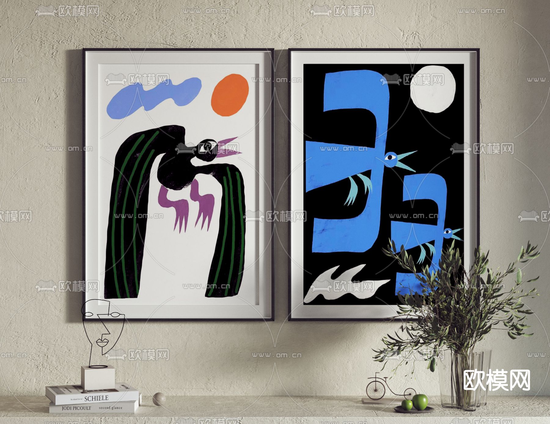 北欧挂画 装饰画3d模型下载