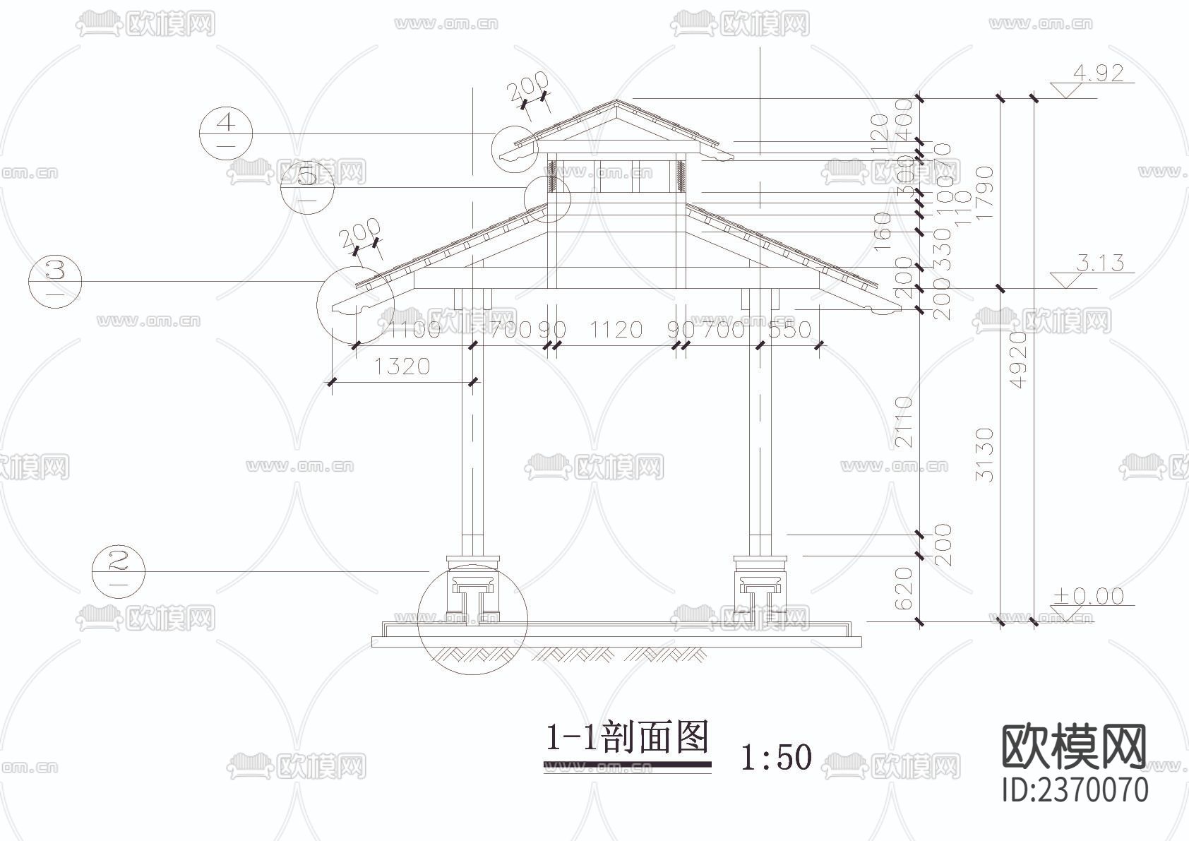 湖心亭cad大样详图下载（渲染图4）