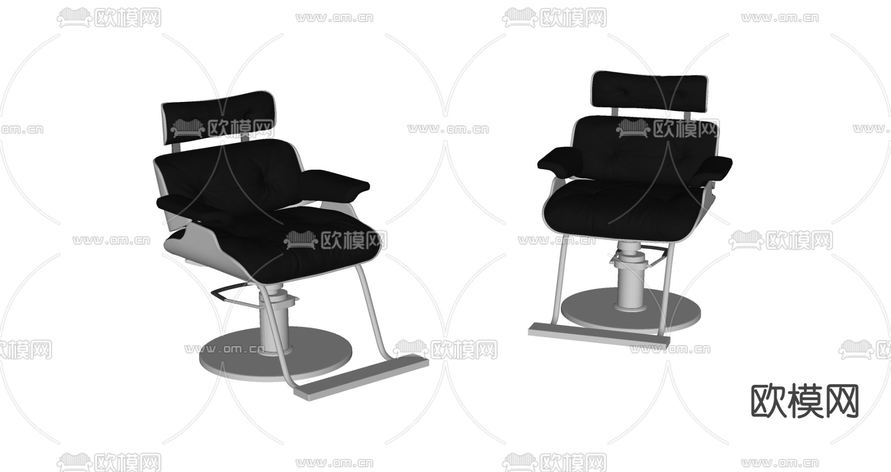 现代理发店椅子 美发店椅子su模型下载（渲染图2）