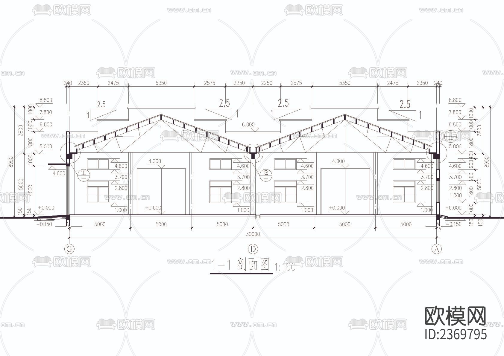 纺织厂车间建筑CAD施工图下载（渲染图4）