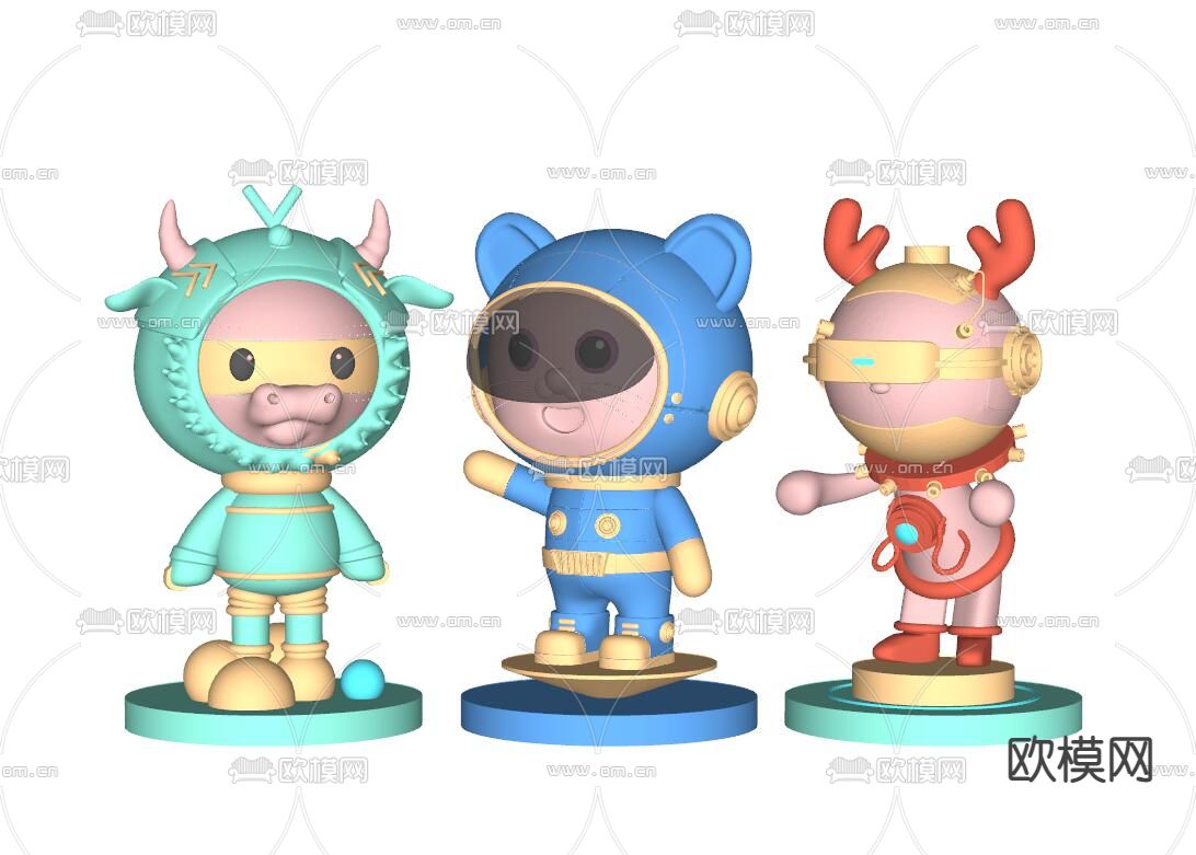 现代潮玩雕塑摆件su模型下载（渲染图2）