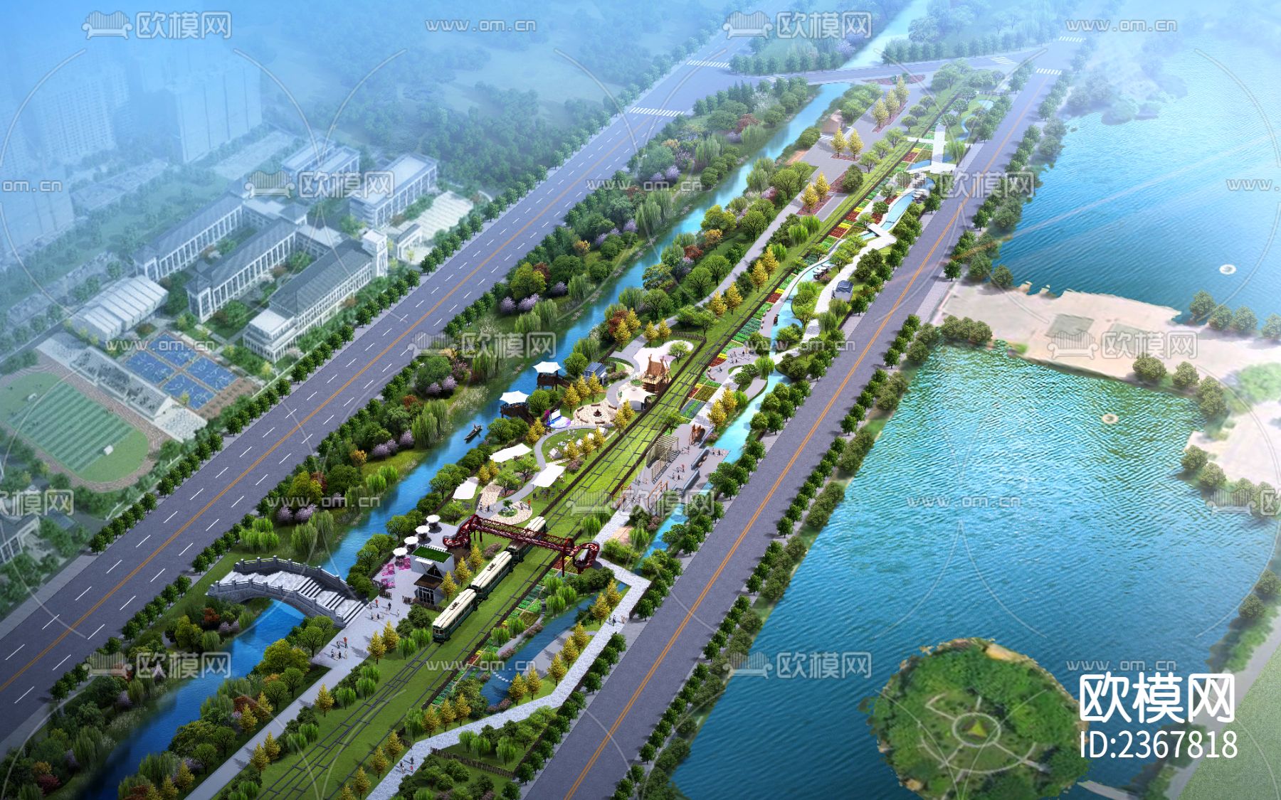 露营网红拍照基地CAD施工图下载（渲染图2）