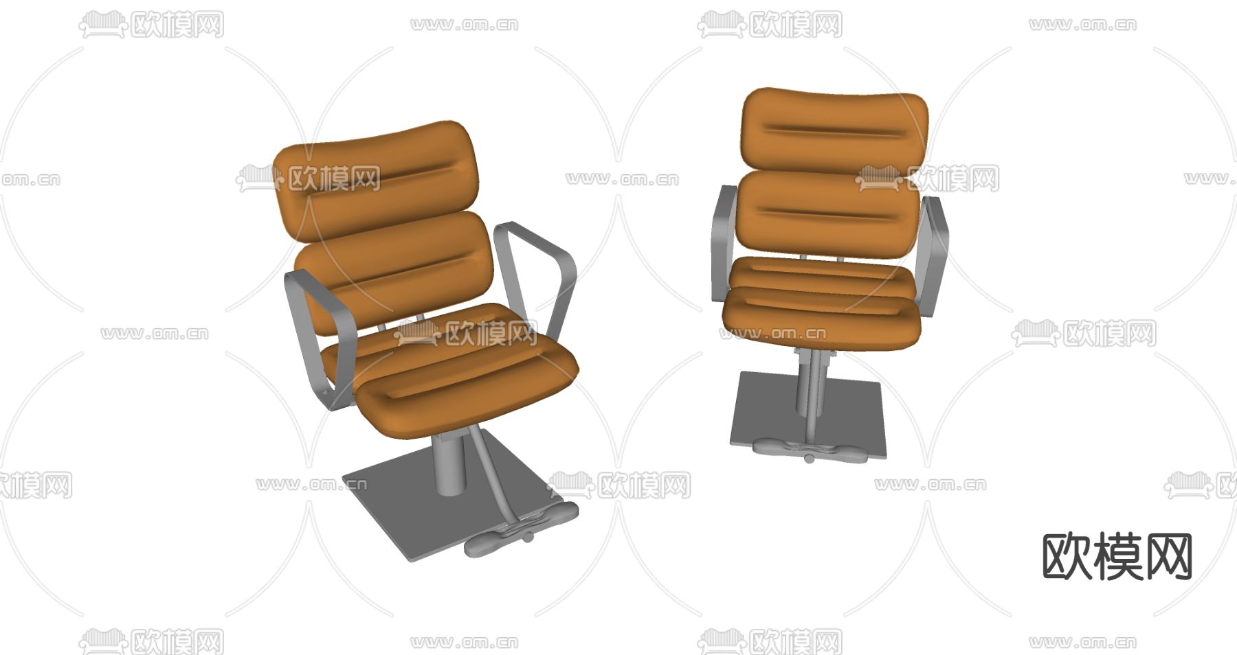 现代理发店椅子 美发店椅子su模型下载（渲染图2）