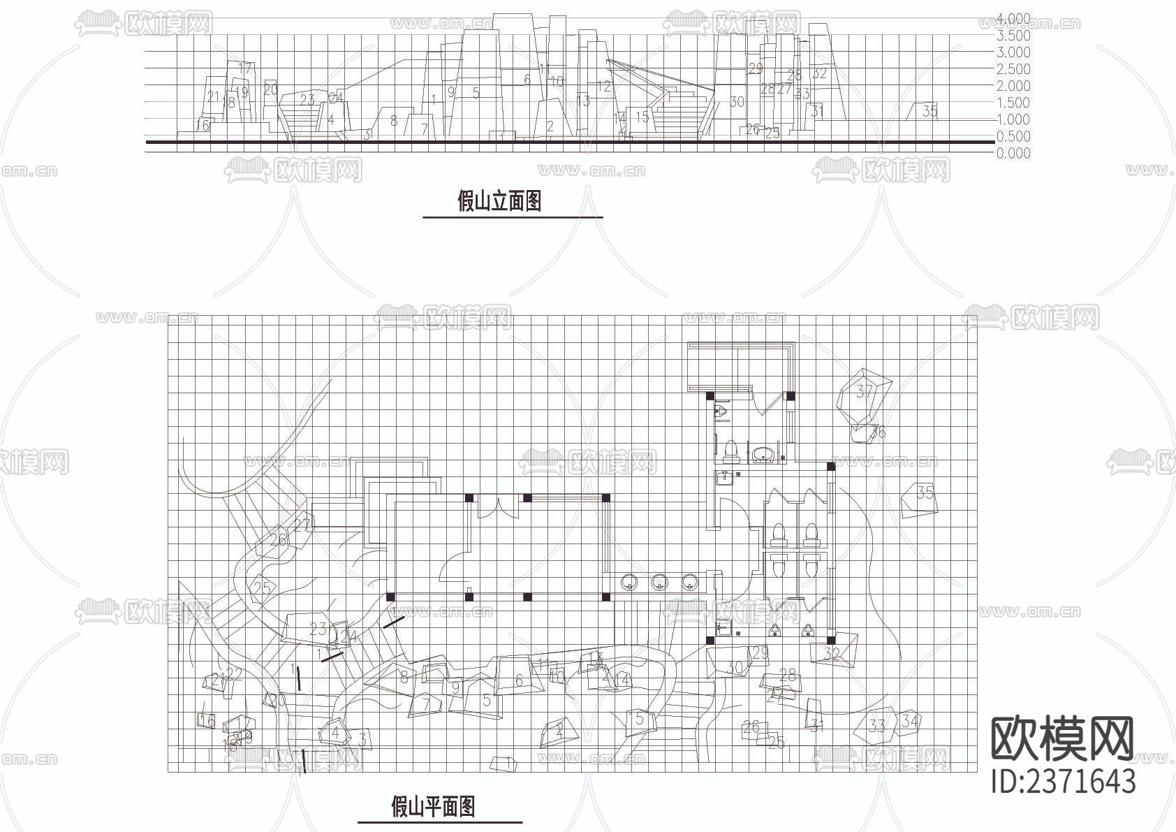 假山cad景观下载（渲染图4）
