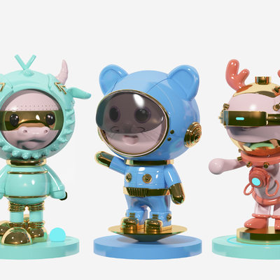  现代潮玩雕塑摆件su模型 