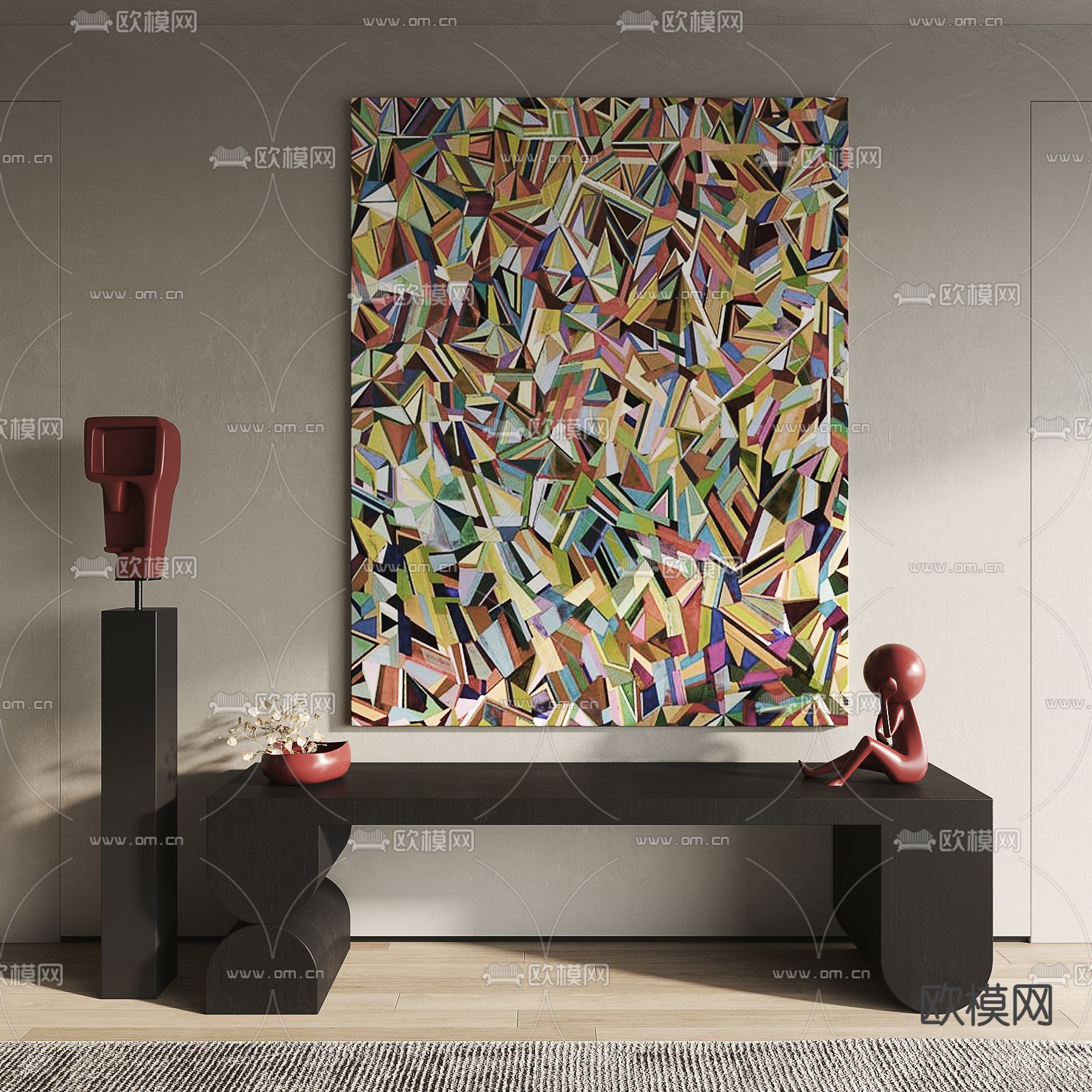 抽象装饰画su模型