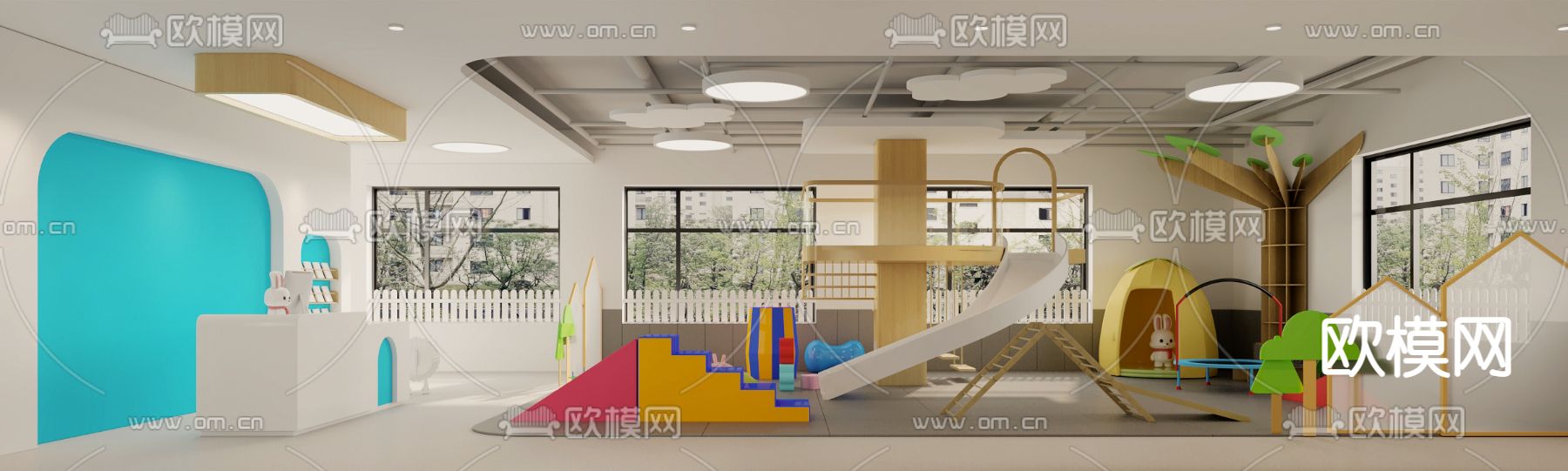 婴幼中心 活动室3d模型下载（渲染图2）