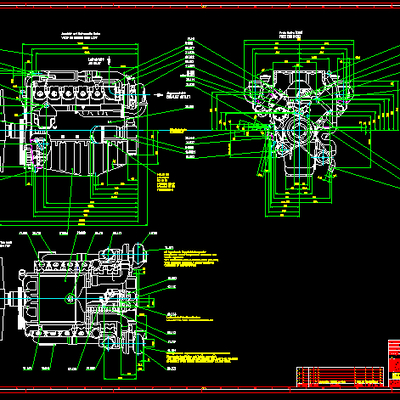  德国奔驰柴油发动机节点大样 