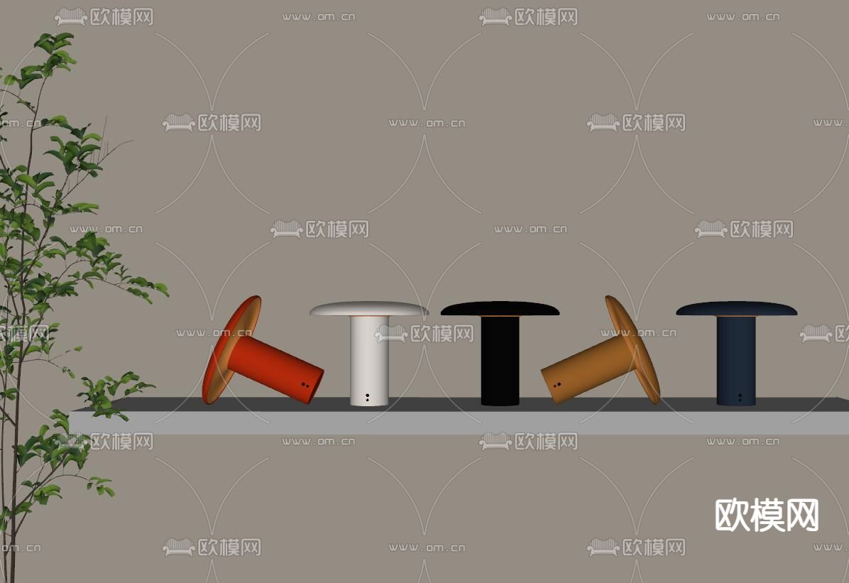 现代氛围感台灯su模型下载（渲染图2）