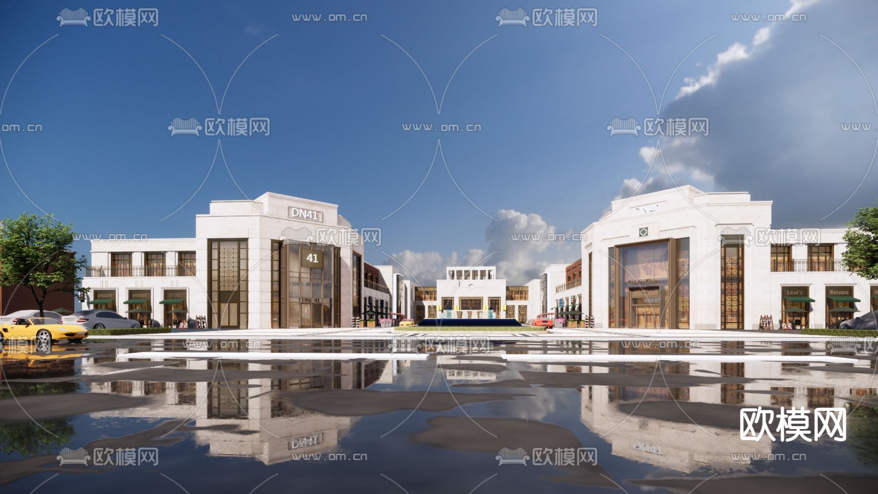 欧式售楼处外观su模型下载（渲染图2）