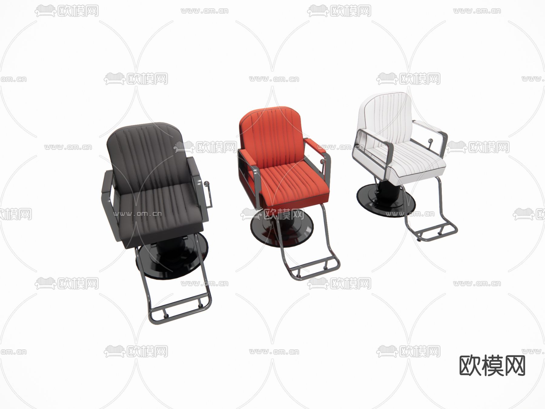 理发店椅子 美发店椅子 发廊椅子su模型下载（渲染图2）