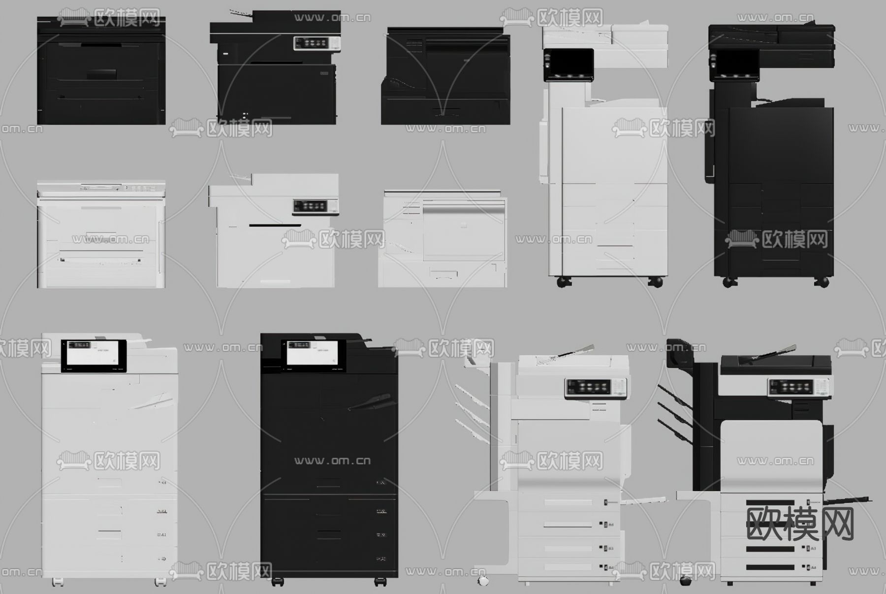 现代打印机su模型下载（渲染图2）