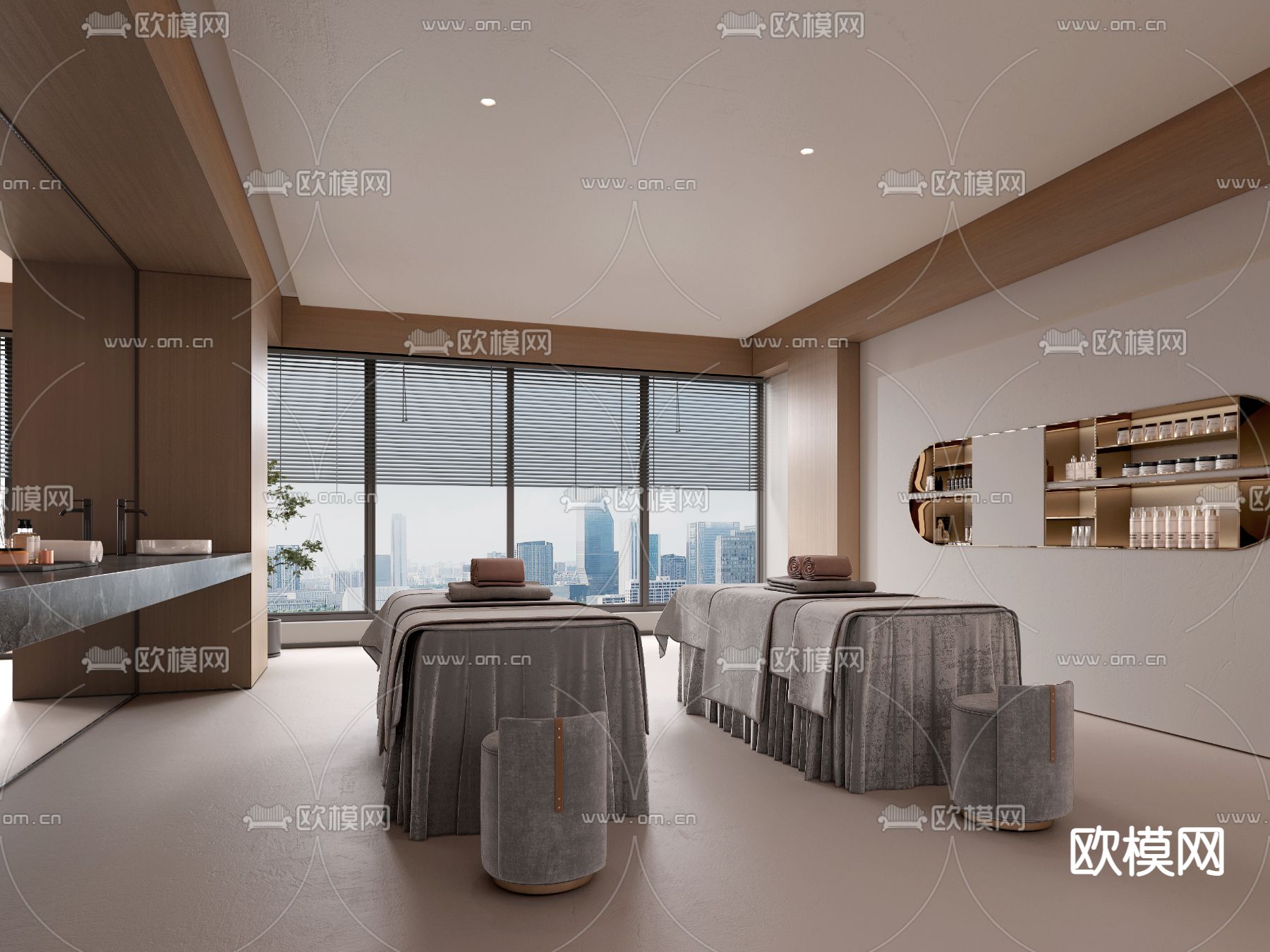 侘寂风SPA护理房3d模型下载