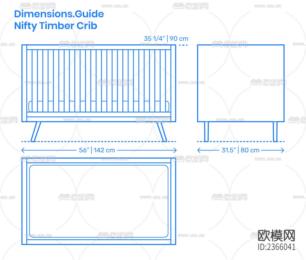 婴儿床cad图库下载（渲染图9）