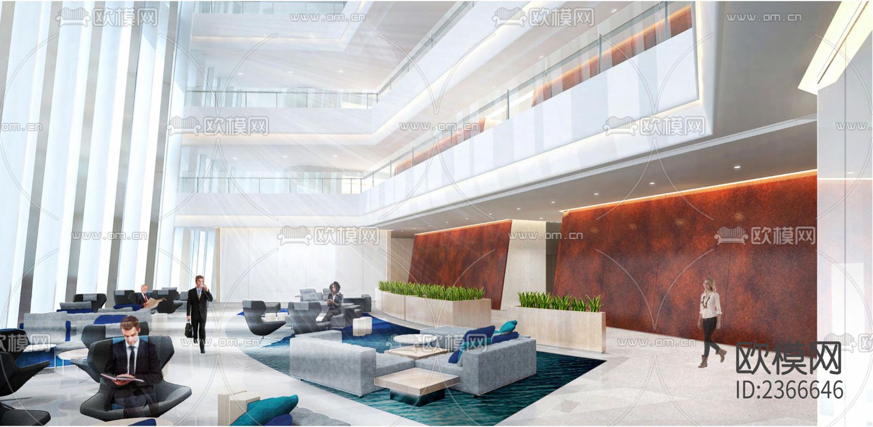 中国华润大厦 办公楼cad施工图下载（渲染图3）