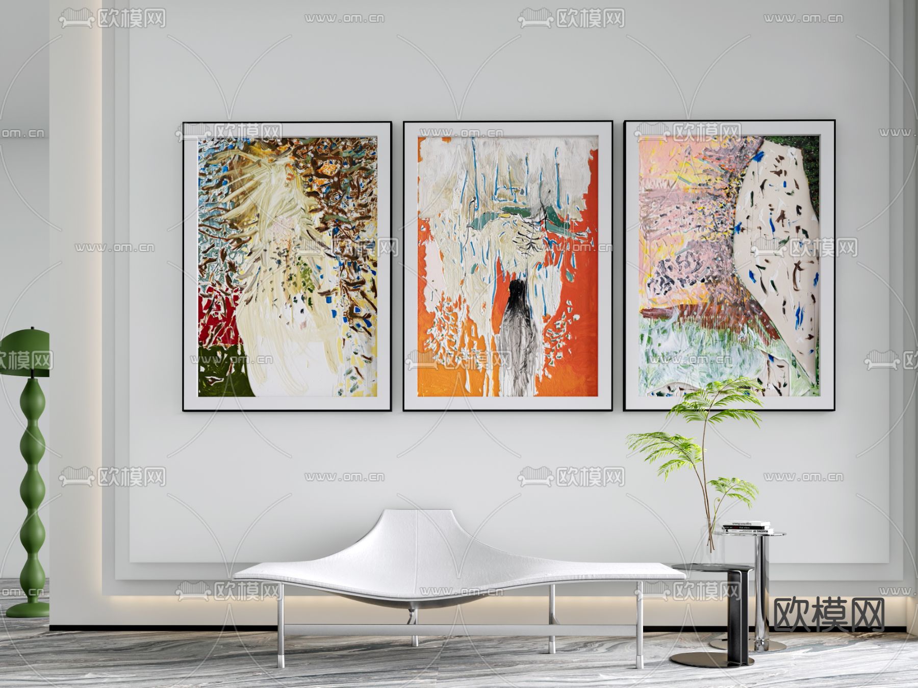 现代装饰挂画su模型下载（渲染图1）