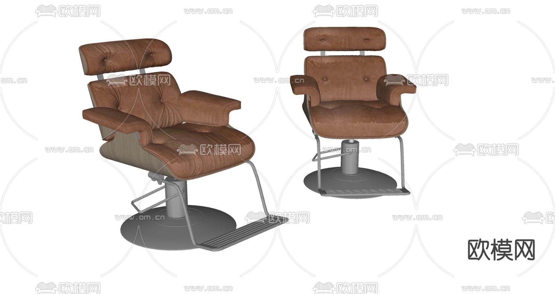 现代理发店椅子 美发店椅子 发廊椅子su模型下载（渲染图2）