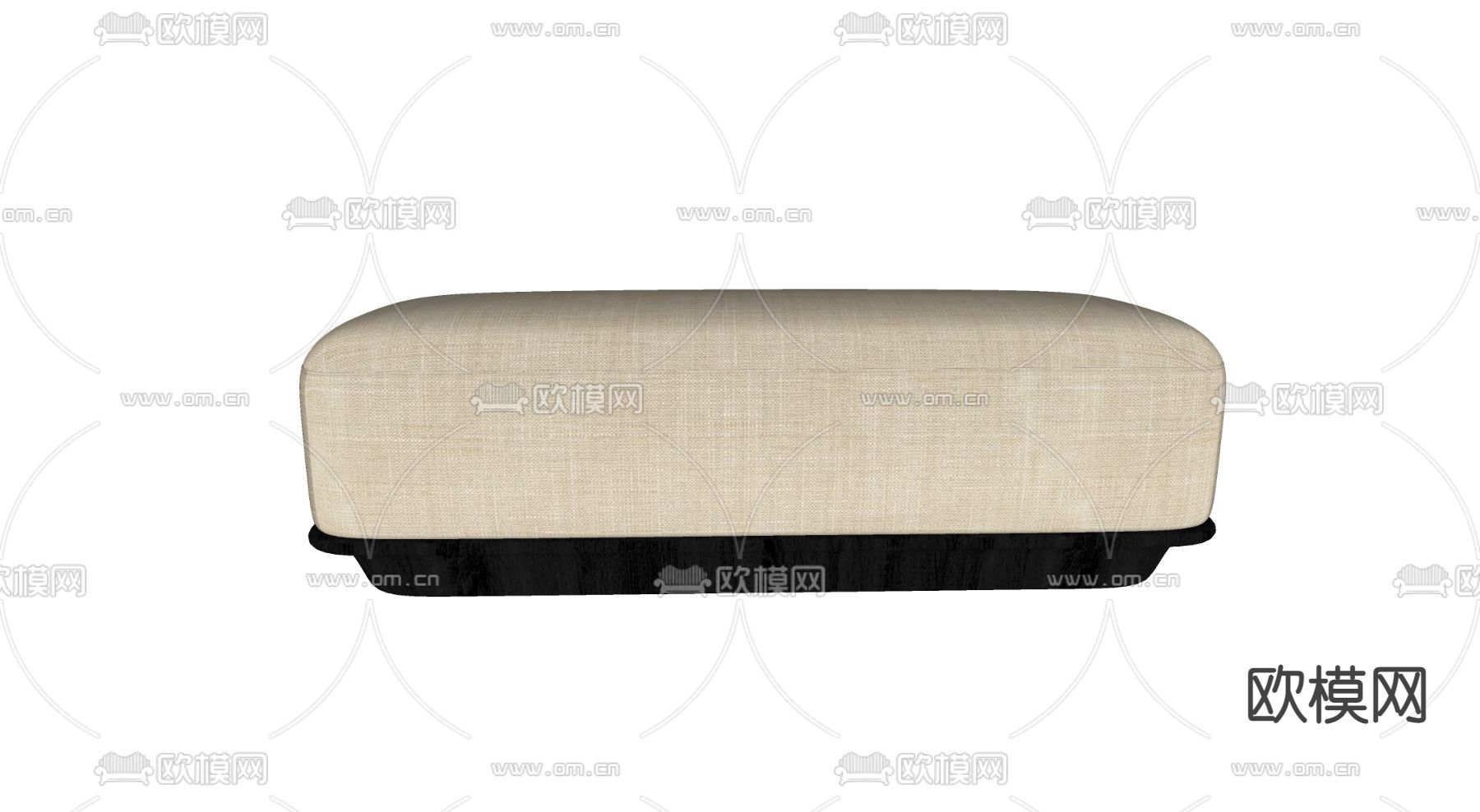 现代布艺床尾凳su模型