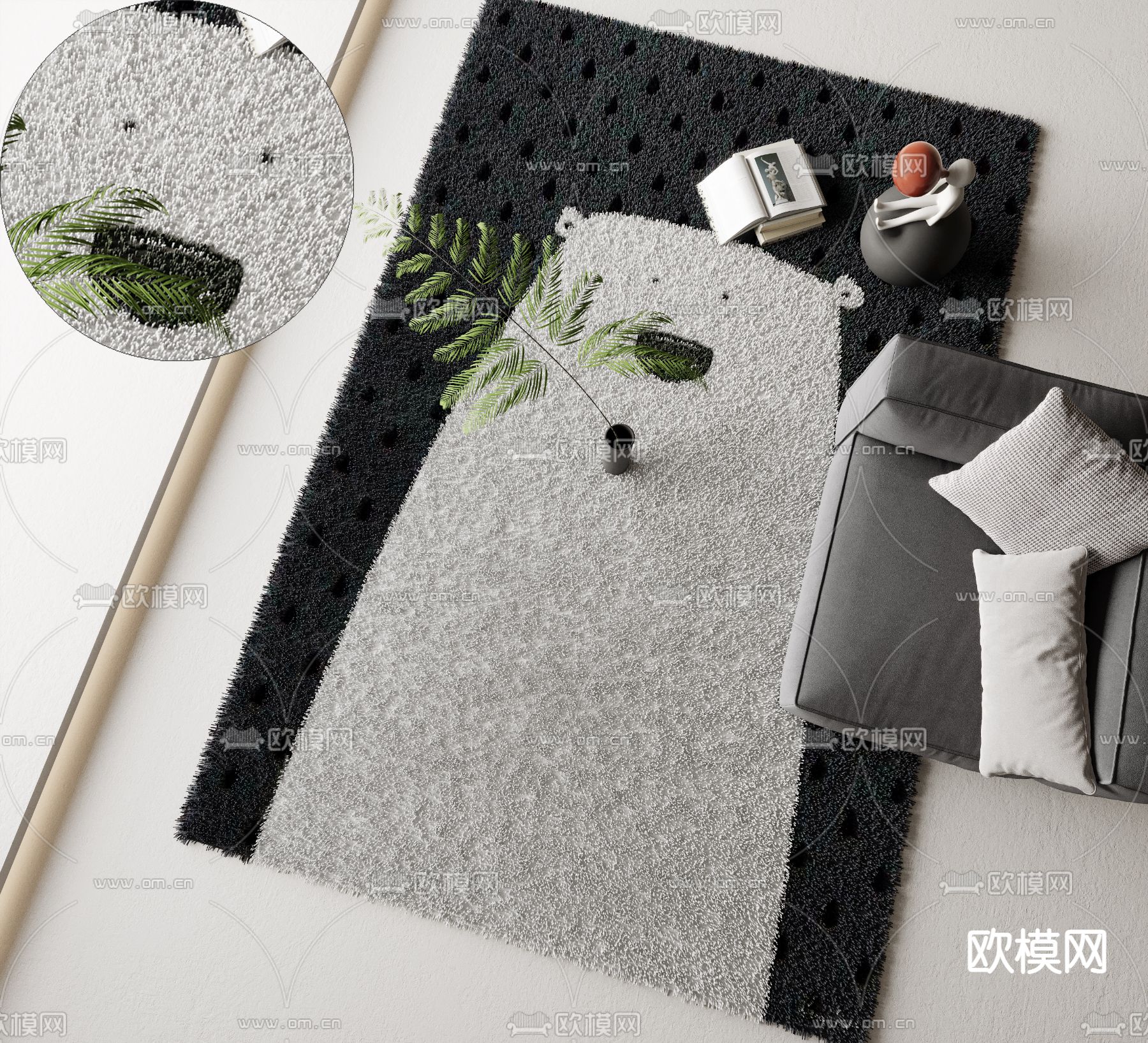 儿童卡通地毯 方毯3d模型