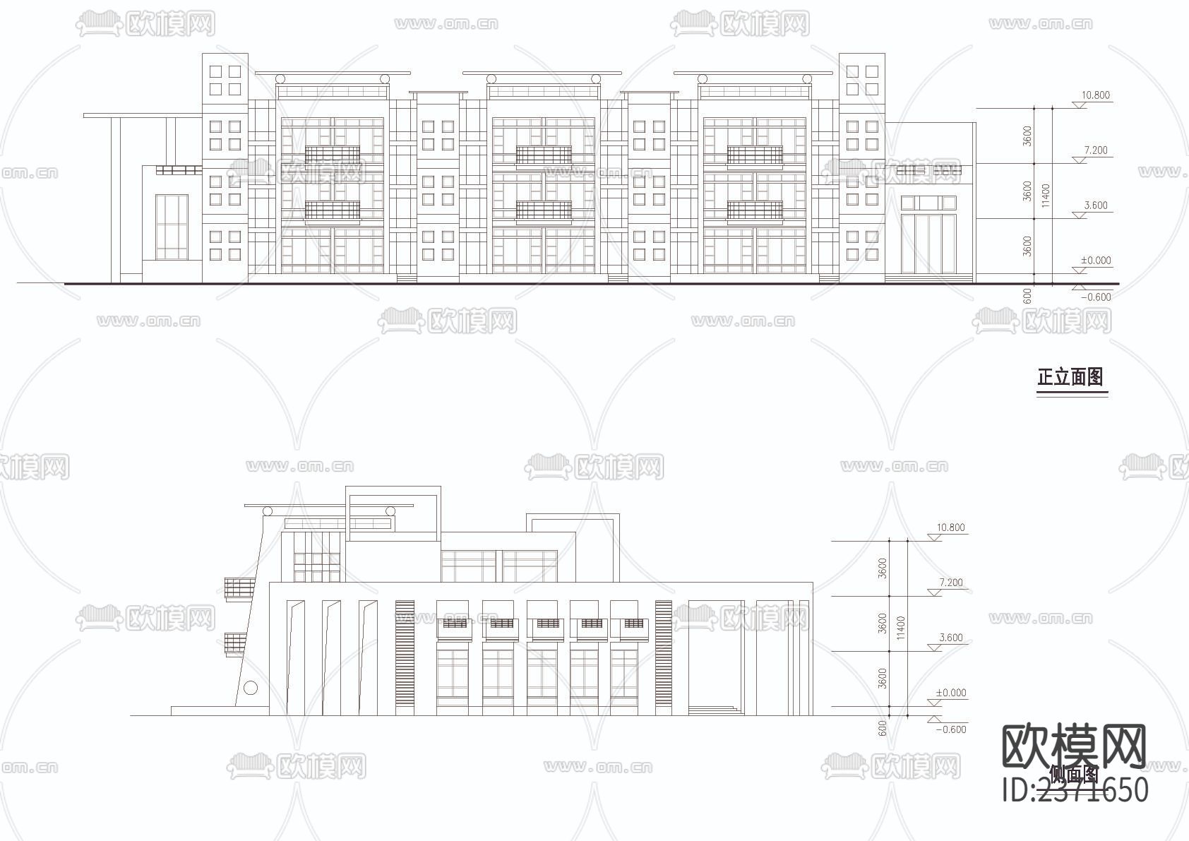 半圆形幼儿园CAD施工图下载（渲染图4）