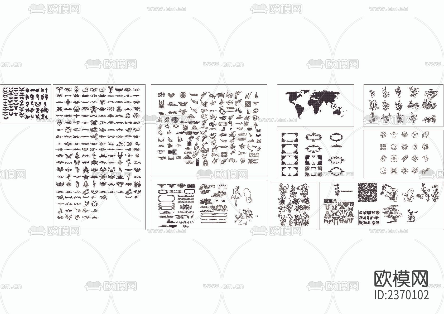 花纹CAD图库下载（渲染图3）