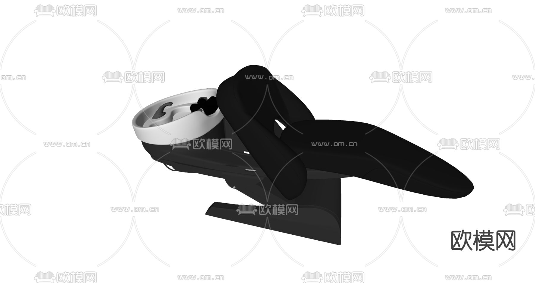 理发店洗头床 美发店洗头床su模型下载（渲染图2）