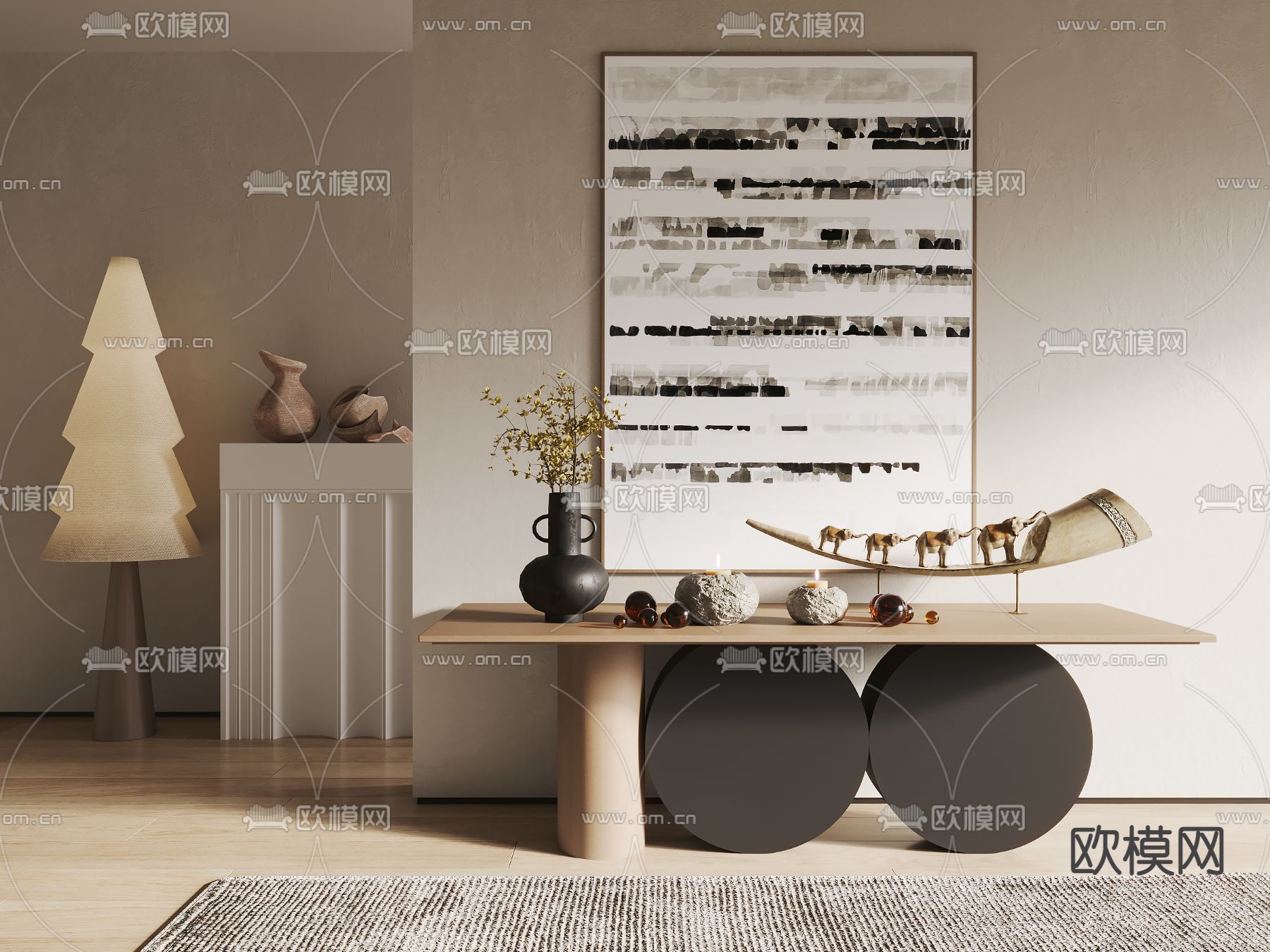 侘寂风抽象画 装饰画3d模型下载_ID12200379_3dmax免费模型-欧模网