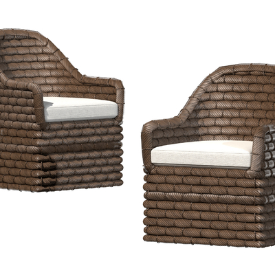  侘寂风户外椅子 休闲椅su模型 