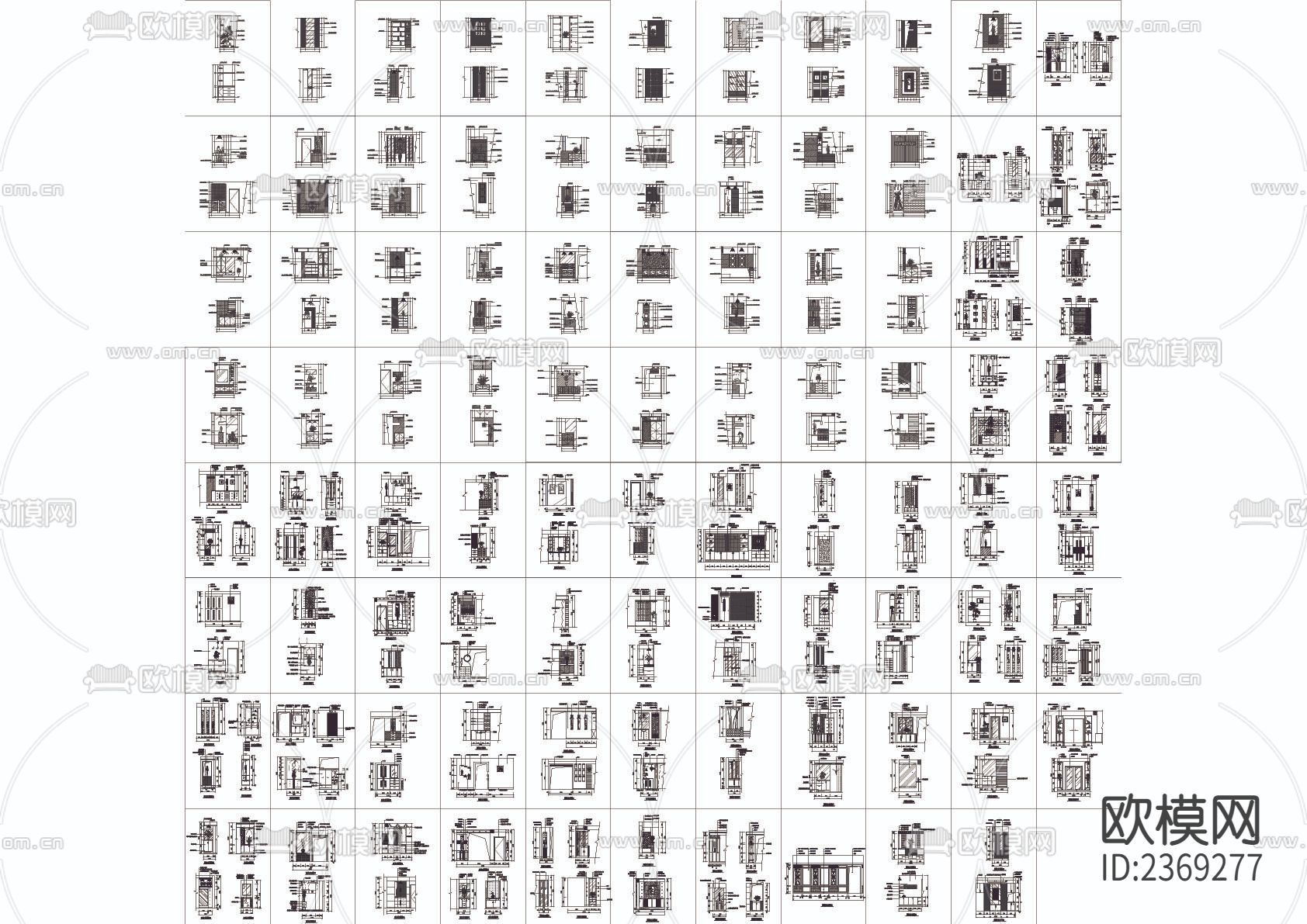 87款玄关设计图cad图库下载（渲染图1）