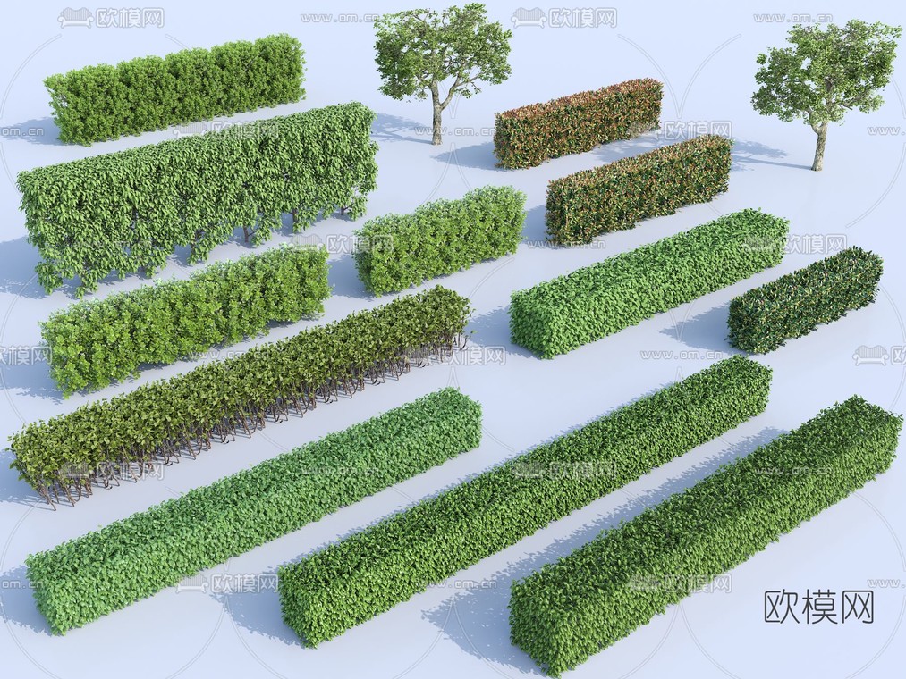 方形灌木 方形绿篱3d模型下载_ID12198223_3dmax免费模型-欧模网