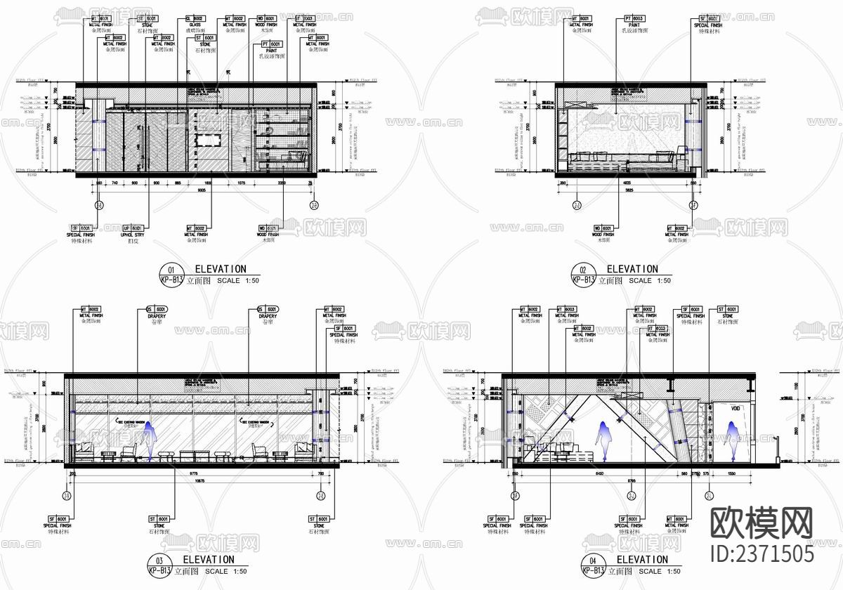 行政酒廊酒馆设计cad施工图下载（渲染图4）