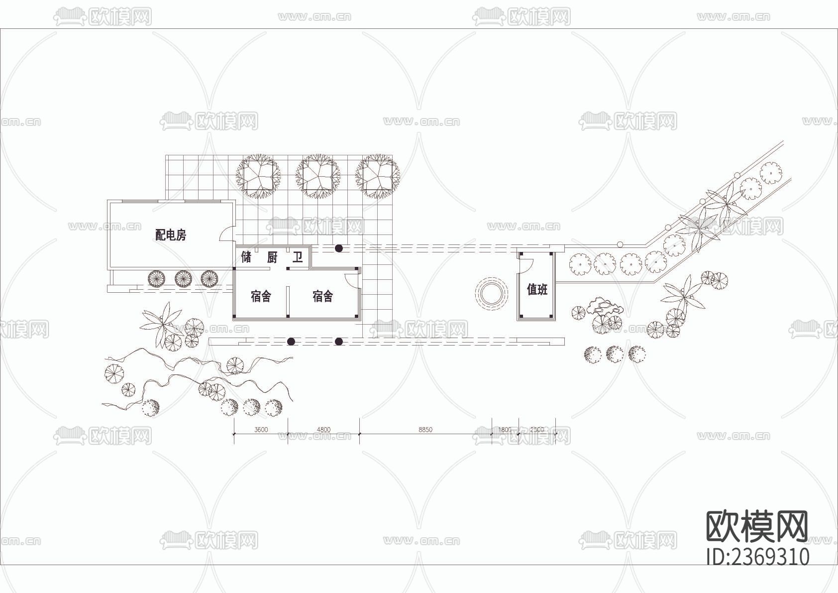省级招待所CAD施工图下载（渲染图4）