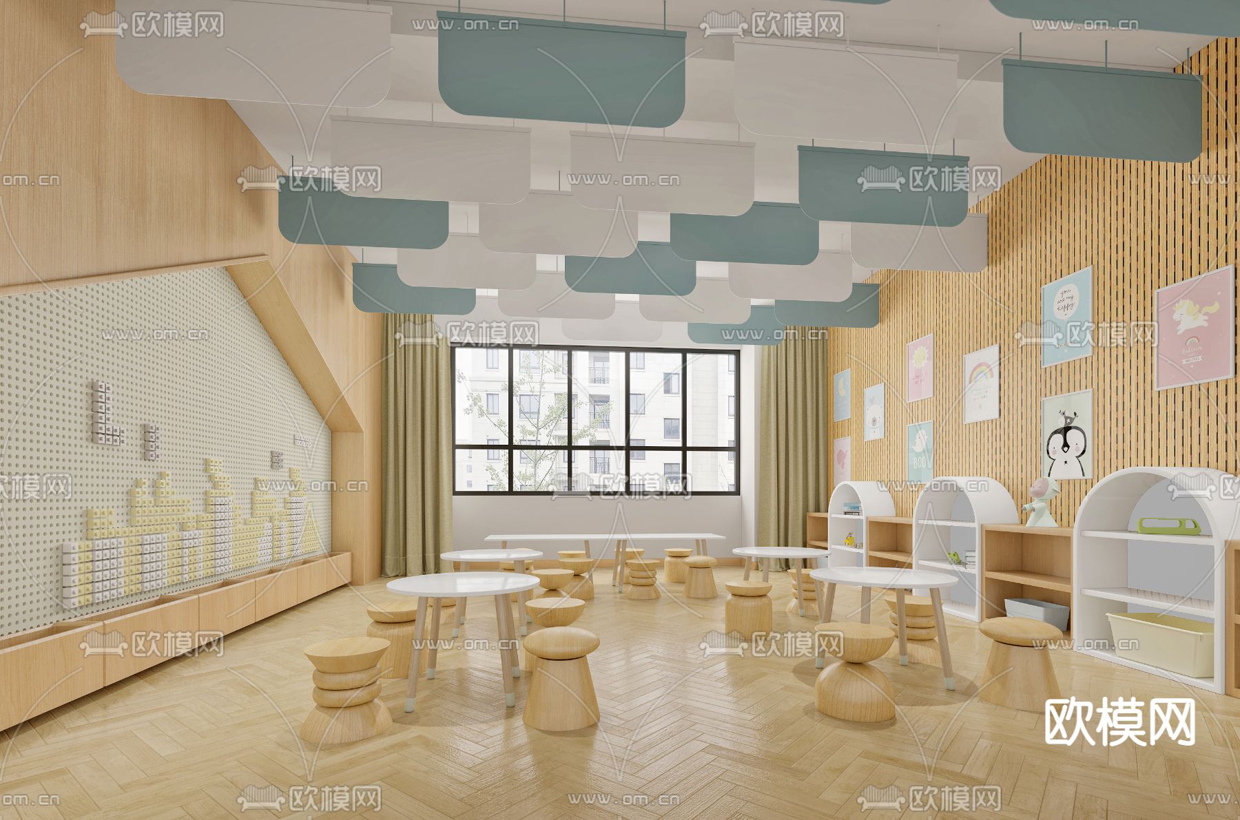 北欧幼儿园 教室3d模型下载