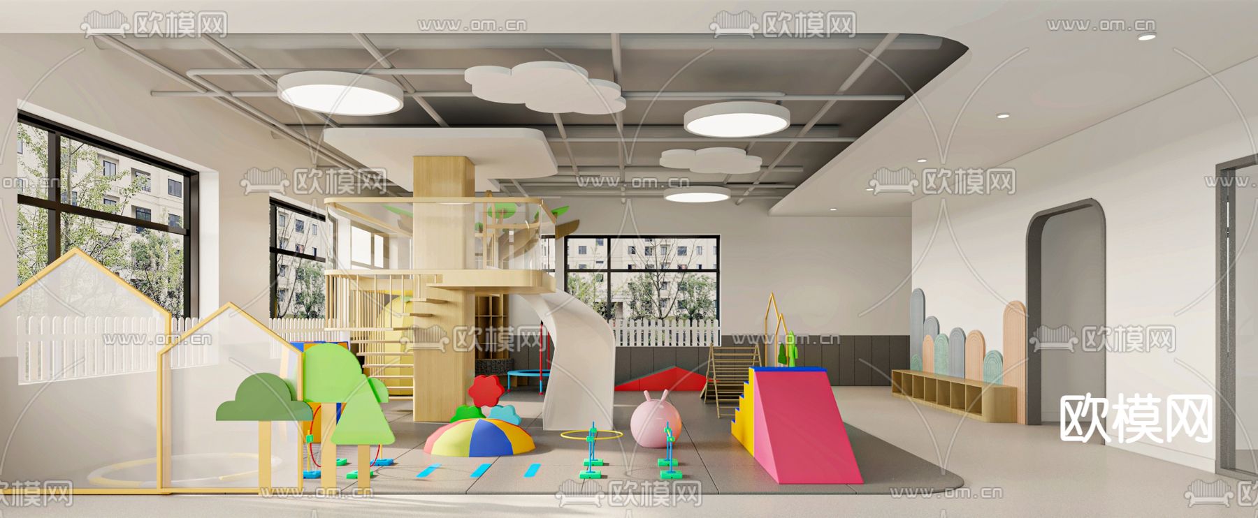 婴幼中心 活动室3d模型下载（渲染图1）
