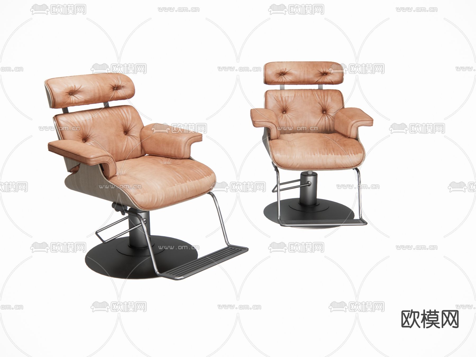 现代理发店椅子 美发店椅子 发廊椅子su模型下载（渲染图1）