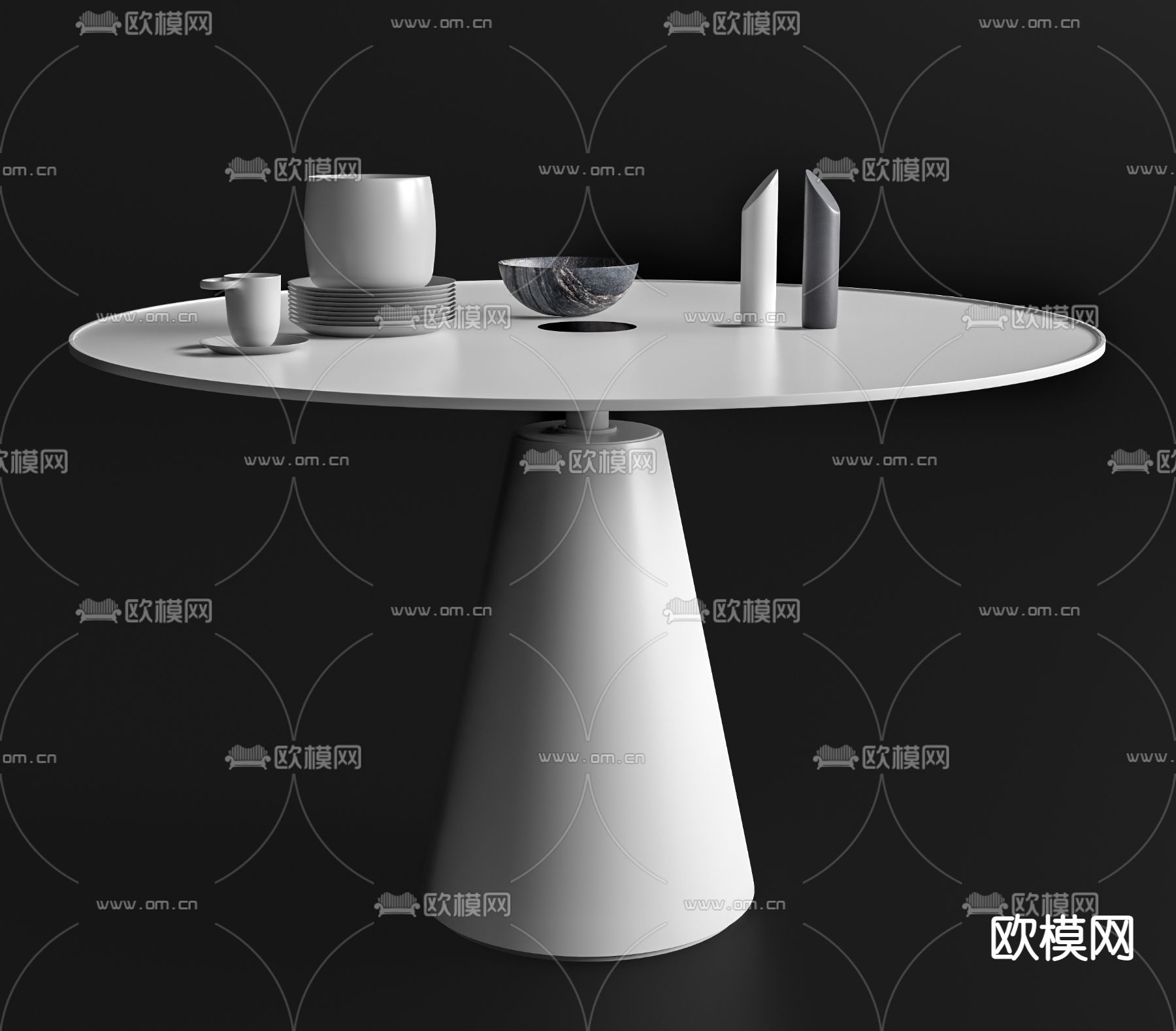 BOCONCEPT 餐桌su模型