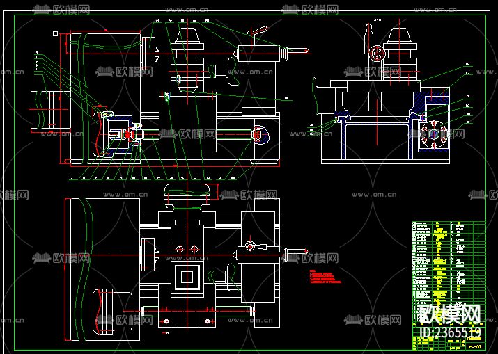 车床总装配机械图节点大样下载