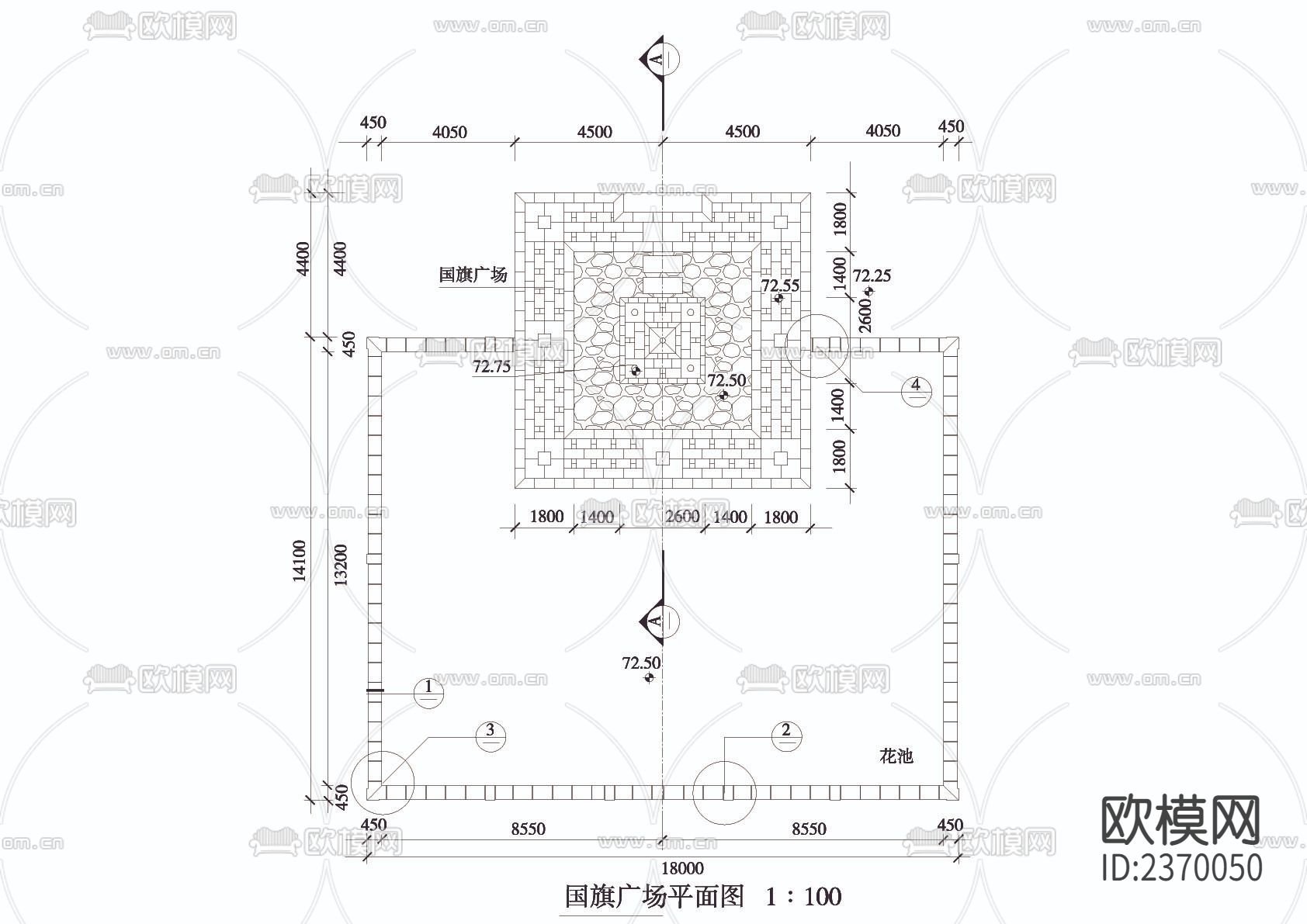 国旗广场CAD施工图下载（渲染图2）