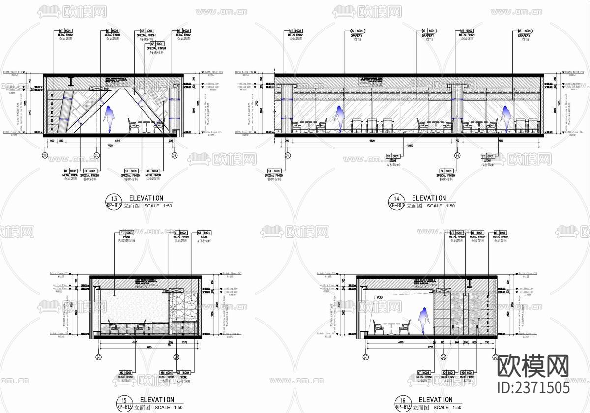 行政酒廊酒馆设计cad施工图下载（渲染图6）