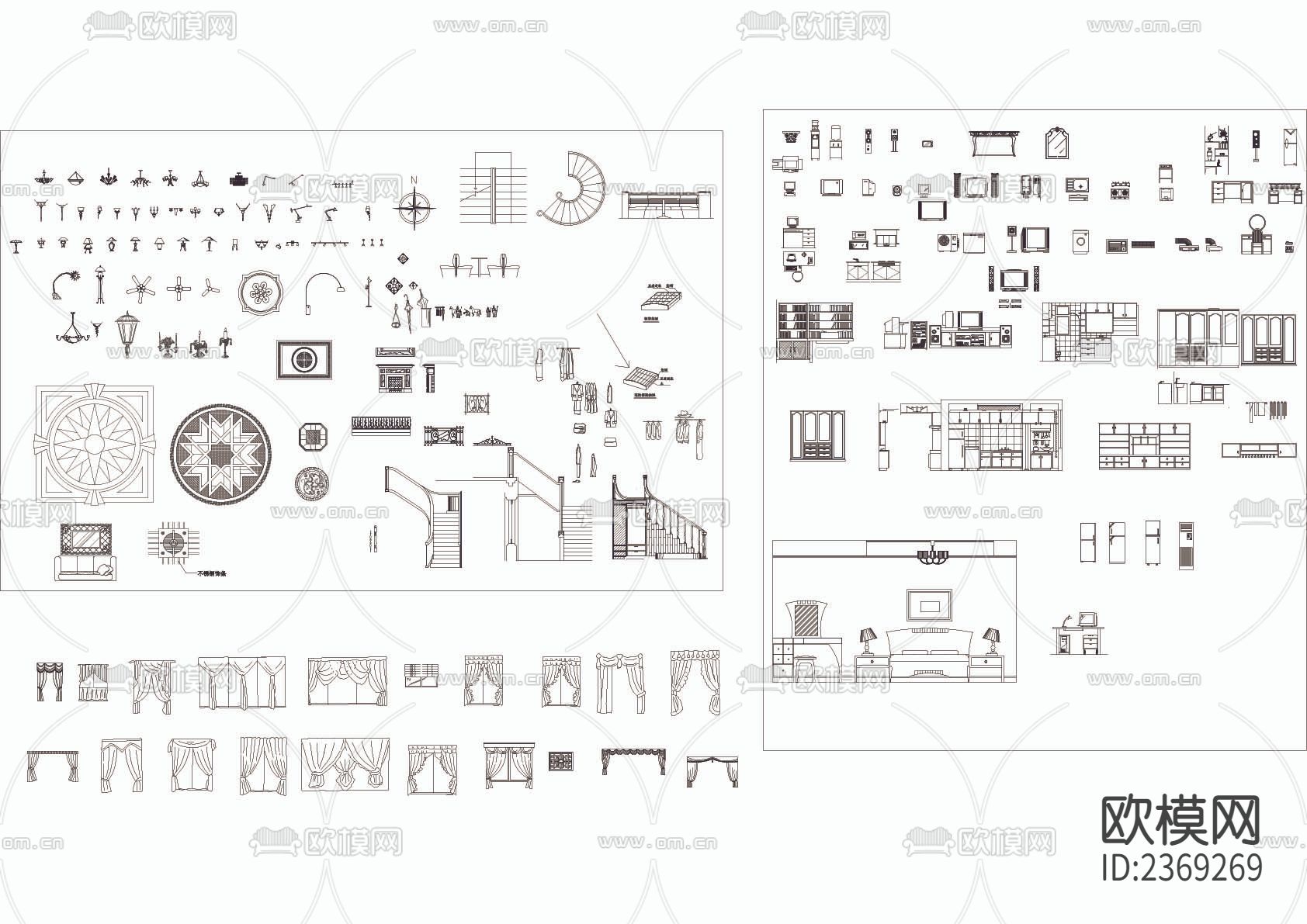 室内常用cad图库下载（渲染图3）