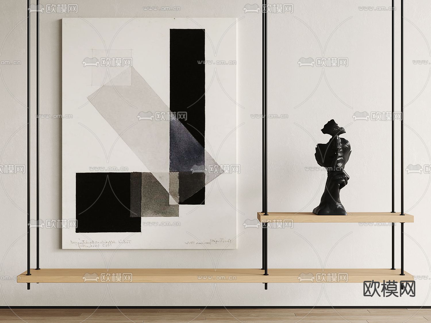 抽象挂画 装饰画su模型