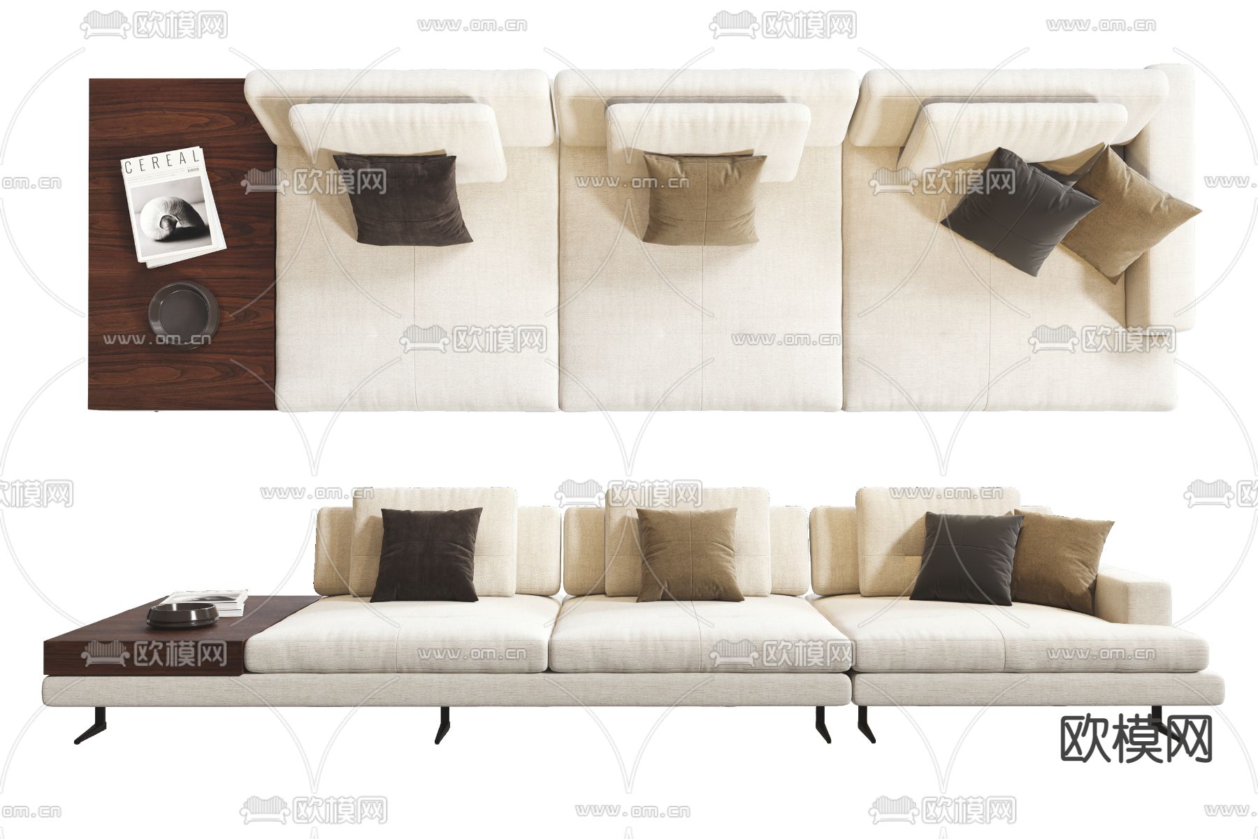 MISSANA 三人沙发 软体沙发3d模型下载