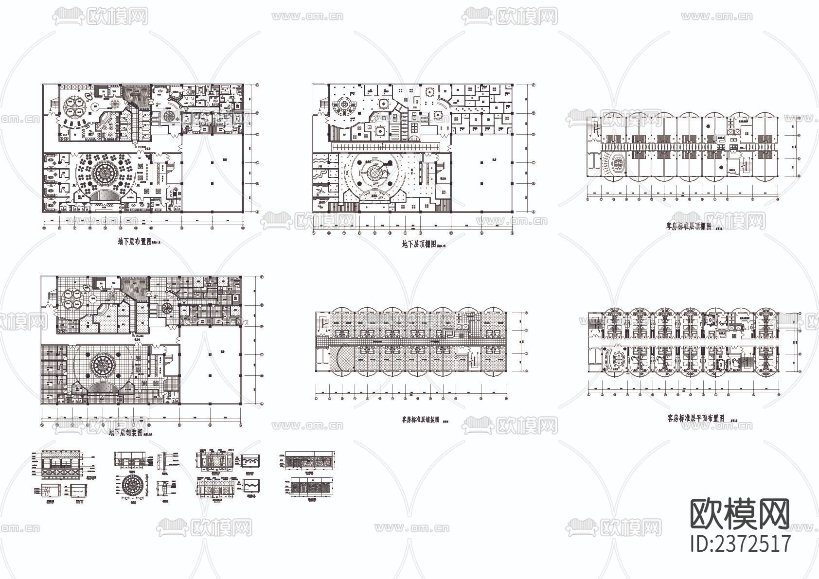 某宾馆设计装修CAD施工图下载（渲染图1）