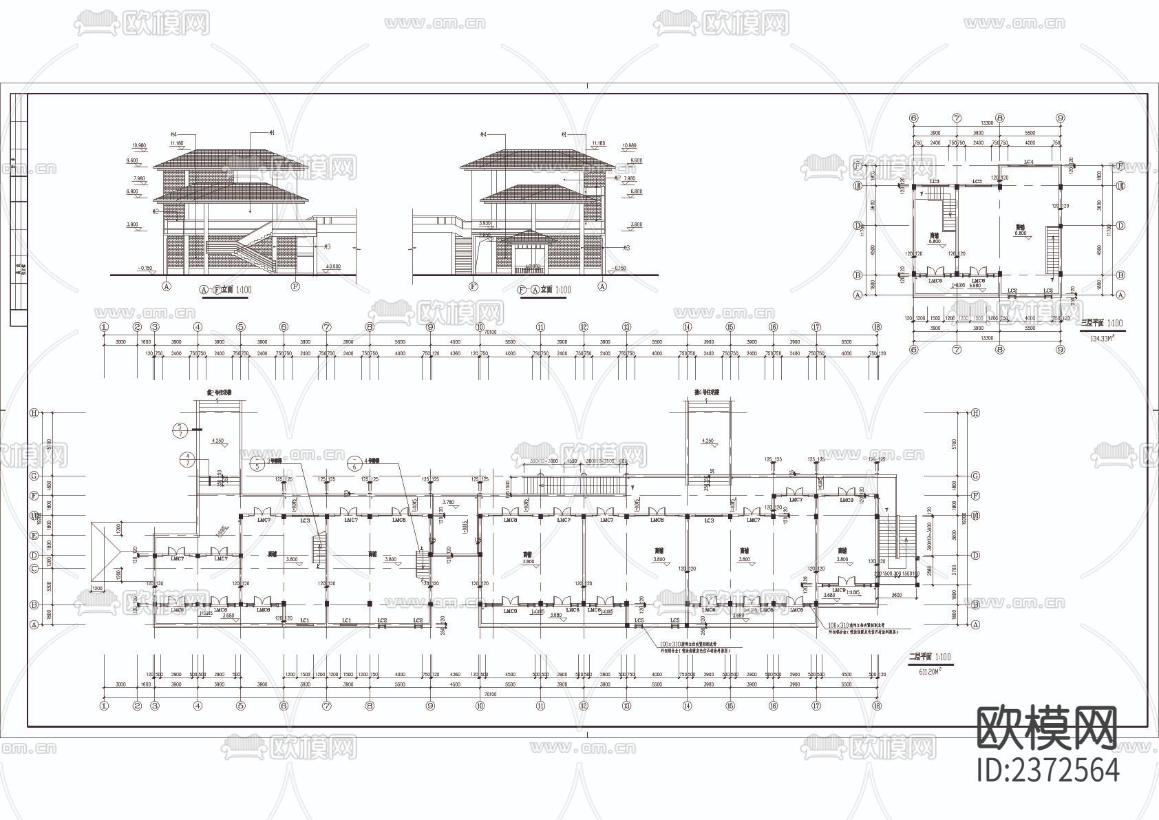 某商业街CAD施工图下载（渲染图2）
