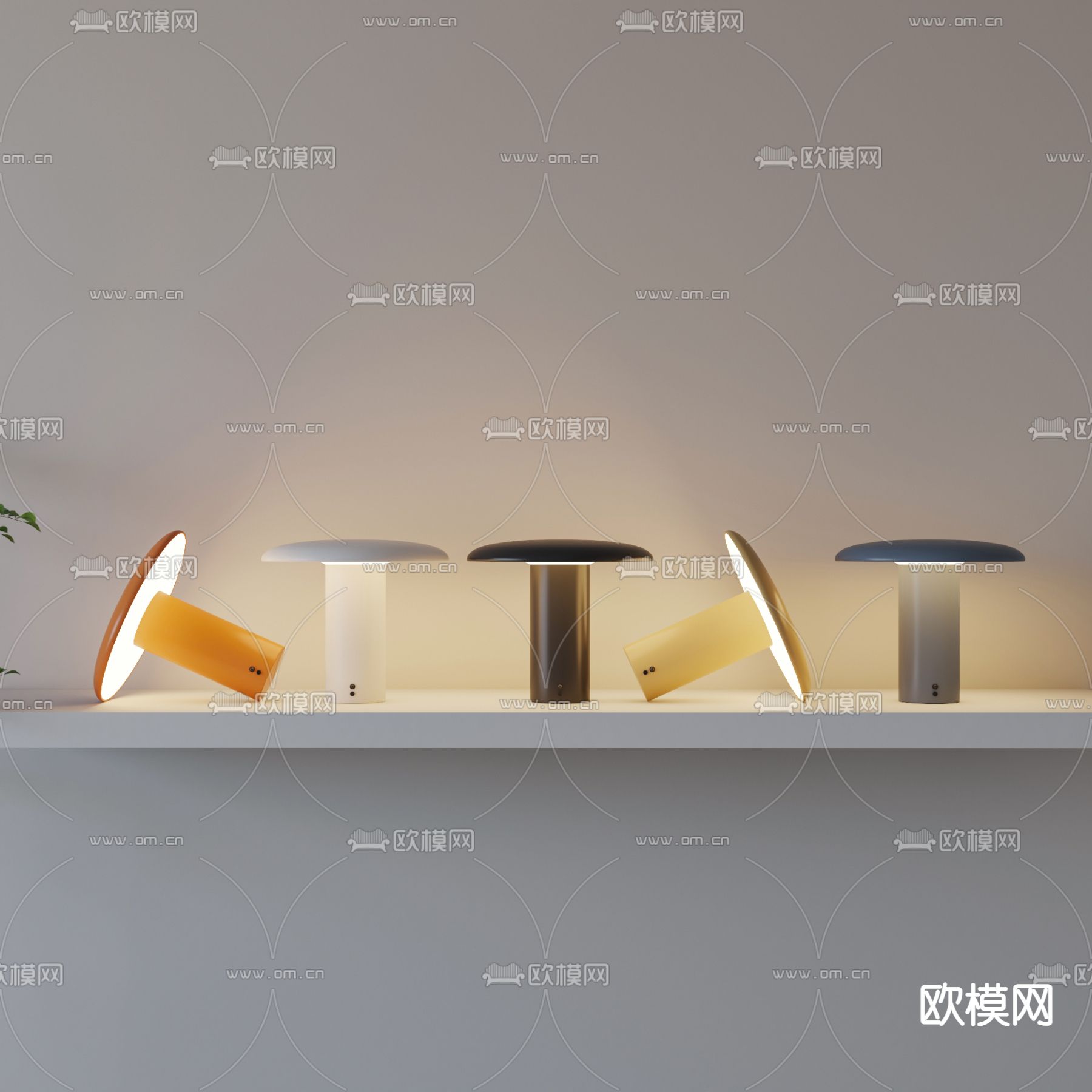 现代氛围感台灯su模型下载（渲染图1）