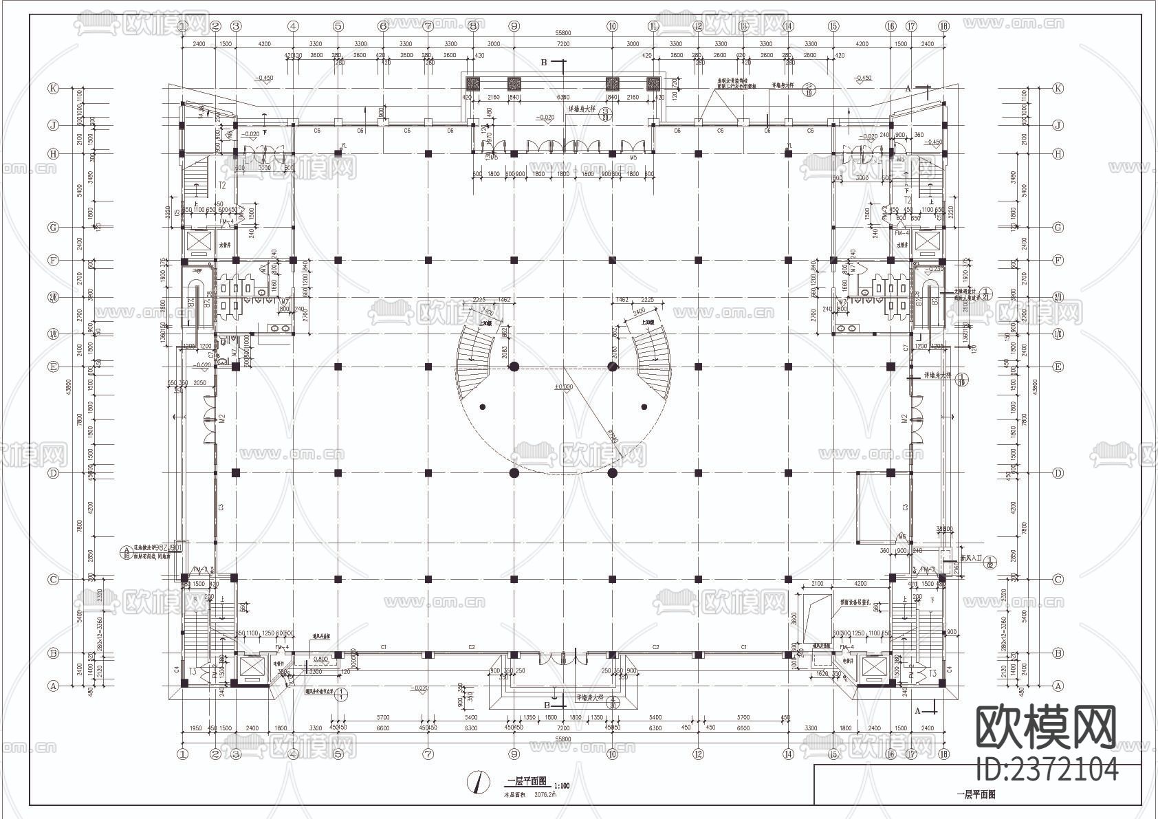 金州商贸城全套建筑设计cad施工图下载（渲染图2）