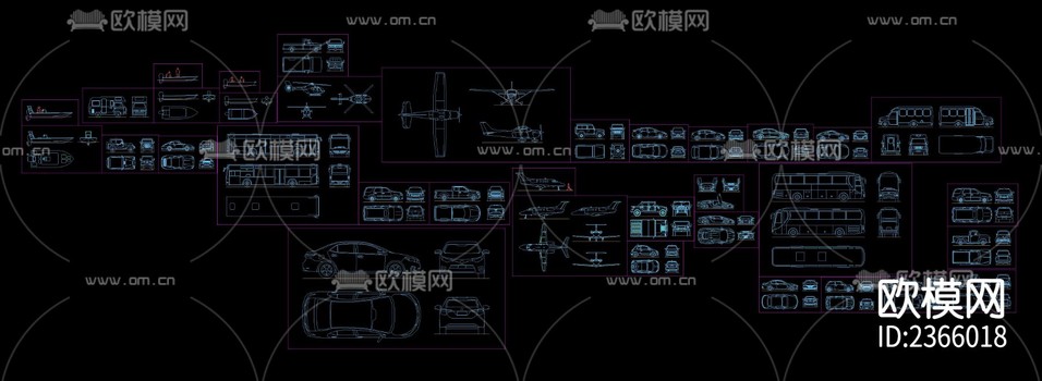 交通工具cad圖庫下載(渲染圖3)