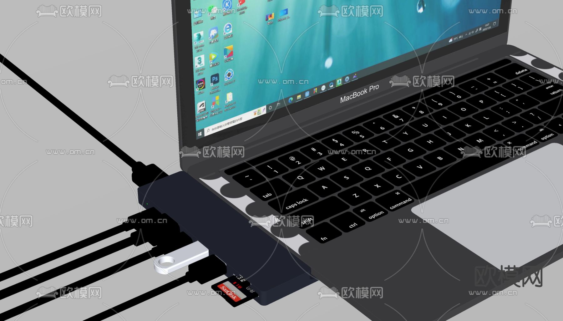 苹果笔记本电脑su模型下载（渲染图2）