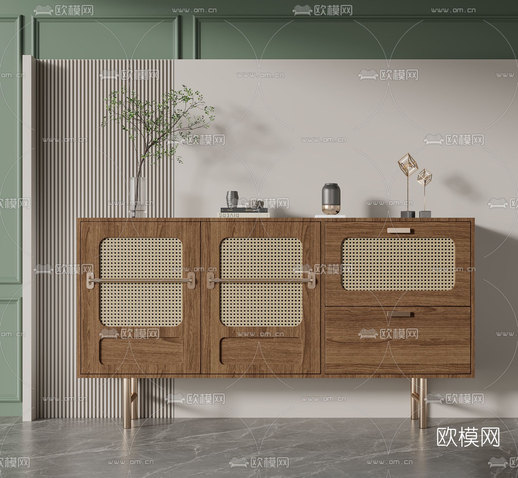 北欧餐边柜 边柜3d模型下载