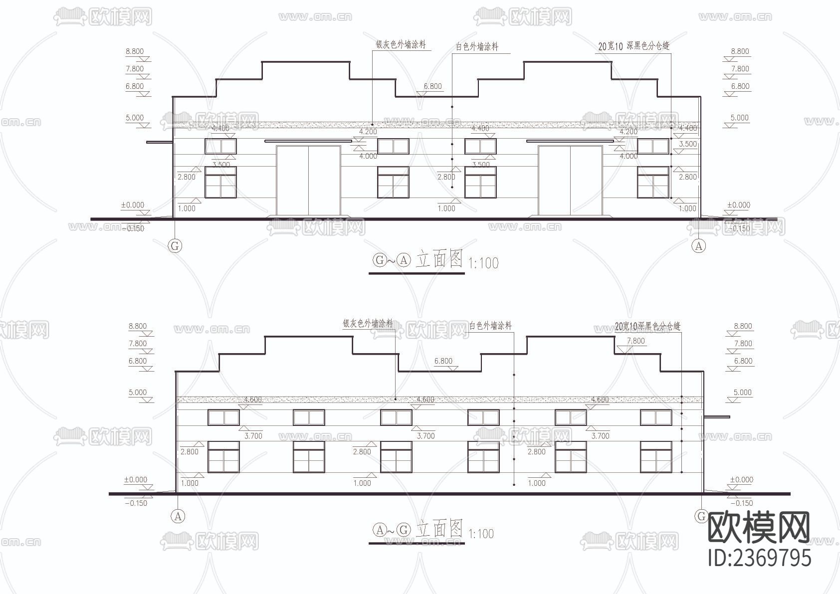 纺织厂车间建筑CAD施工图下载（渲染图3）